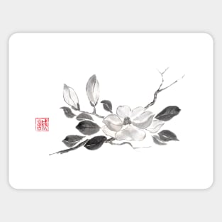 White queen sumi-e painting Sticker